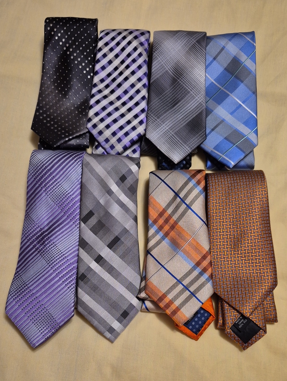 Perry Ellis Assorted Men's Necktie Set in Purple, Gray, Blue, Black & Orange